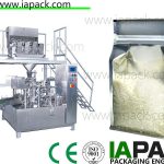 περιστροφική προ-διαμορφωμένη μηχανή συσκευασίας τσαντών για μηχανή συσκευασίας πακέτων ρύζι premade